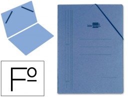 Carpeta de gomas Liderpapel Folio sencilla cartón azul